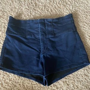 dark blue jean shorts